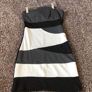 Mini dress black grey and white